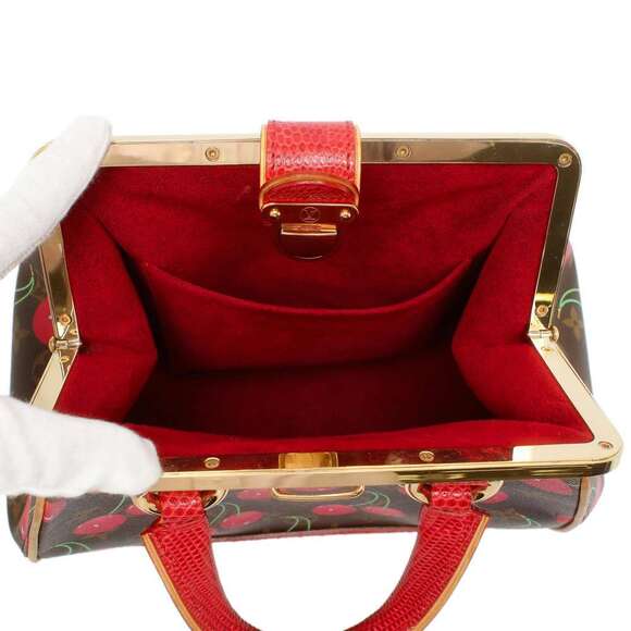 Louis Vuitton Cherry bag Monogram Cerises Lizard Sac Fermoir MM Murakami Exotic - Picture 6 of 16